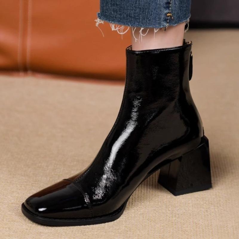 

High Heels Women Short Boots Ankle Fashion Chunky Shoes New Trend Sexy Pumps Winter Goth Heeled Woman Chelsea Botas Mujer 42