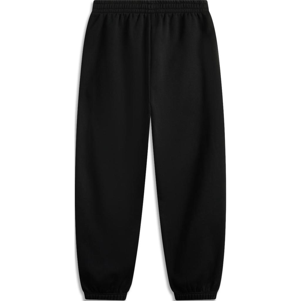 Li Ning Sports Lifestyle Series Anti-Static Warm Comfortable Fleece Casual Pants Men Bottoms Black AKLU917-2
