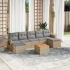 VidaXL Garden Lounge Set with Cushions 8 Pcs, Patio Sofas, Patio Furniture Set, Outdoor Furniture, Beige 3224694
