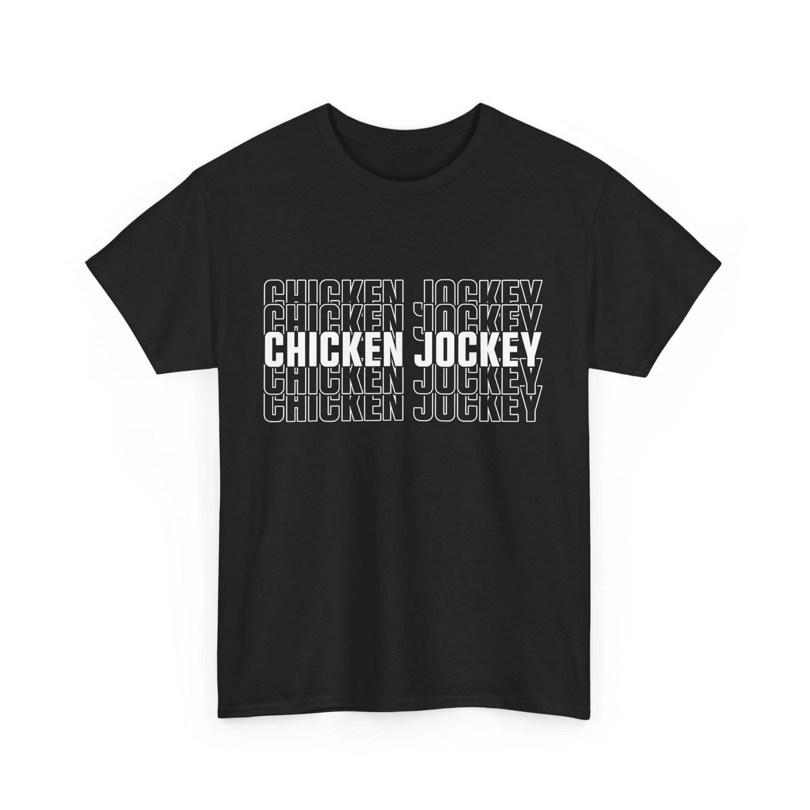 Chicken Jockey Stacked Repeat Font T-shirt, Chicken Jockey Meme Funny T-shirt 4XL