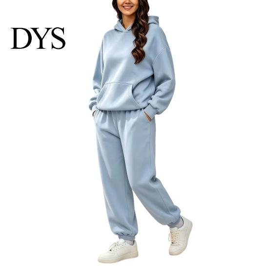 Gym Workout Clothing Women's Two Piece Tracksuit Set, Long Sleeve Hoodie & High Waisted Soft Set Joggers Sweatpants, Casual Sportswear Matching Outfit