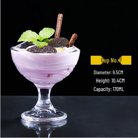 Elegant High-Foot Glass Cup for Desserts, Ice Cream, Cold Drinks, Milkshakes, Juice, and Popsicles