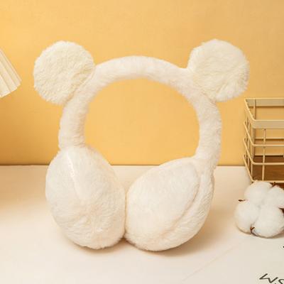 New Soft Plush Ear Warmer Antumn Winter Earmuffs For Kids Solid Color Cute Bear Earflap Outdoor Cold Protection Ear Cover