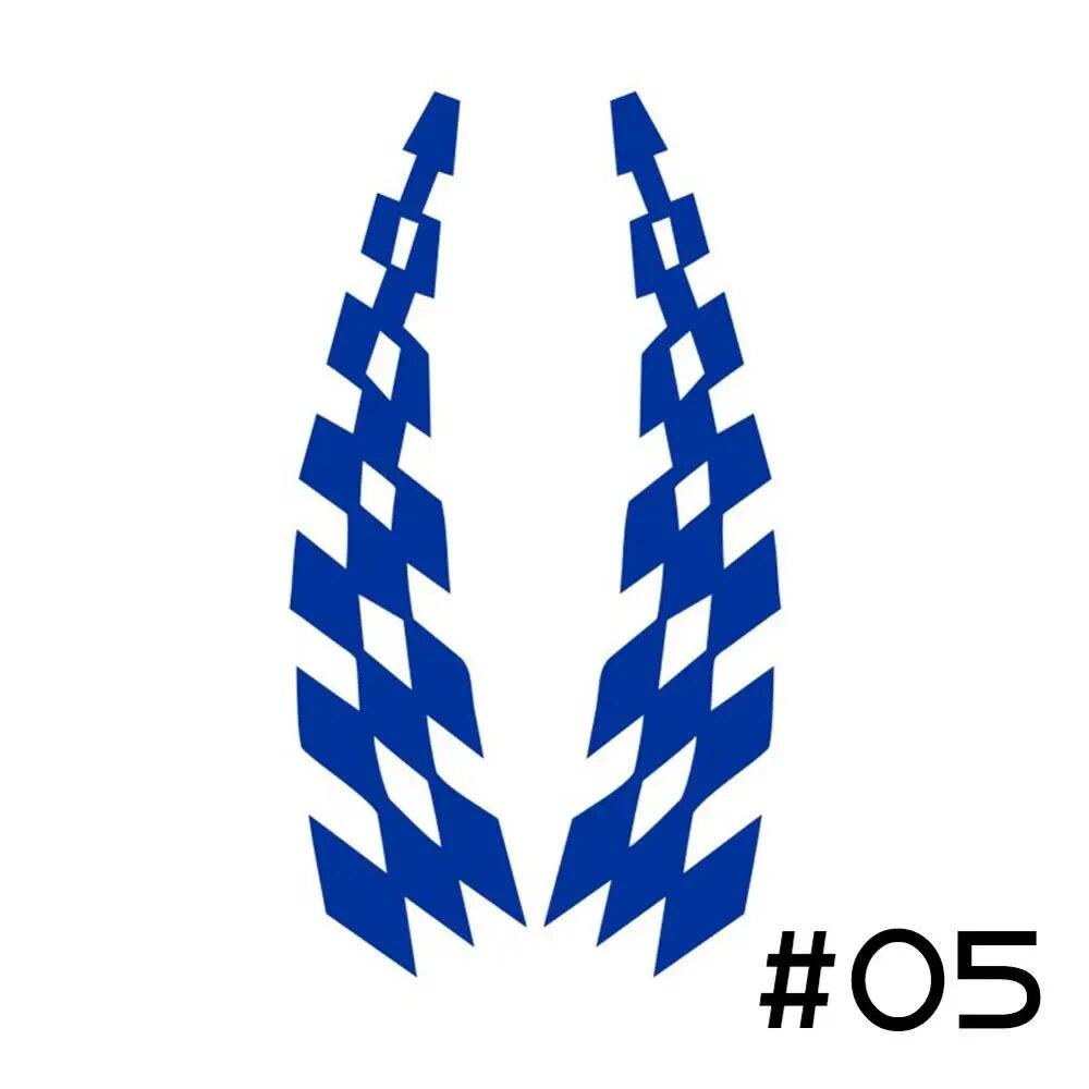 

2 шт. универсальные гоночные наклейки, автомобильные наклейки, колеса, брови, клетчатые флаги, защитный отражатель, виниловые наклейки, профилактический декор синий