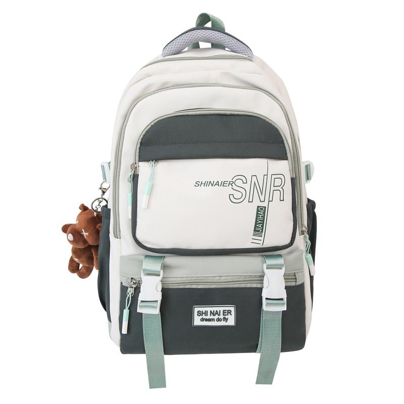 Children's Schoolbag Student Large Capacity Backpack Men's Color Block Backpack Patchwork Women Backpack