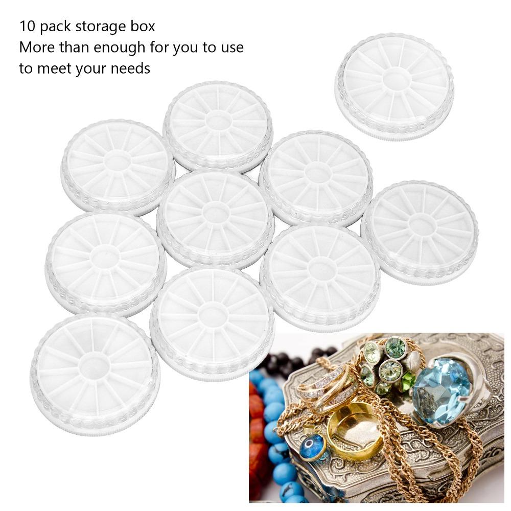 10pcs Transparent Transparent Jewelry Bead Organizer For Nail Decoration