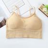 Women's Ribbed V-Neck Cami Top, Seamless U-Back Bralette with Built-in Bra