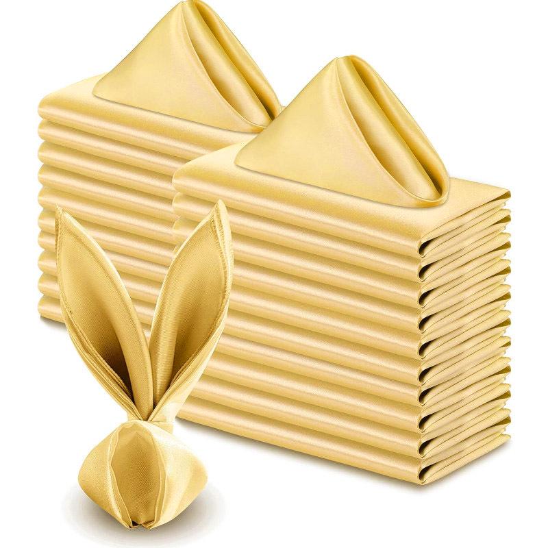 High-End Satin Napkin - Folded Flower Design for Hotels and Weddings