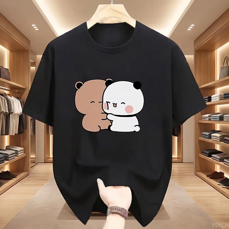Panda Bear Bubu Dudu Love Hug Graphic T Shirts Harajuku Cartoon Short Sleeve Tshirt Kawaii Fashion Oversized Tshirts Unisex