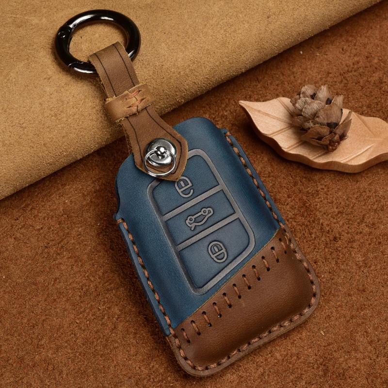 Leather Car Key Cover Case for VW Volkswagen Tiguan MK1 MK2 Magotan Passat B8 Polo Golf 4 5 6 7 Mk7 Jetta POLO Eos Scirocco