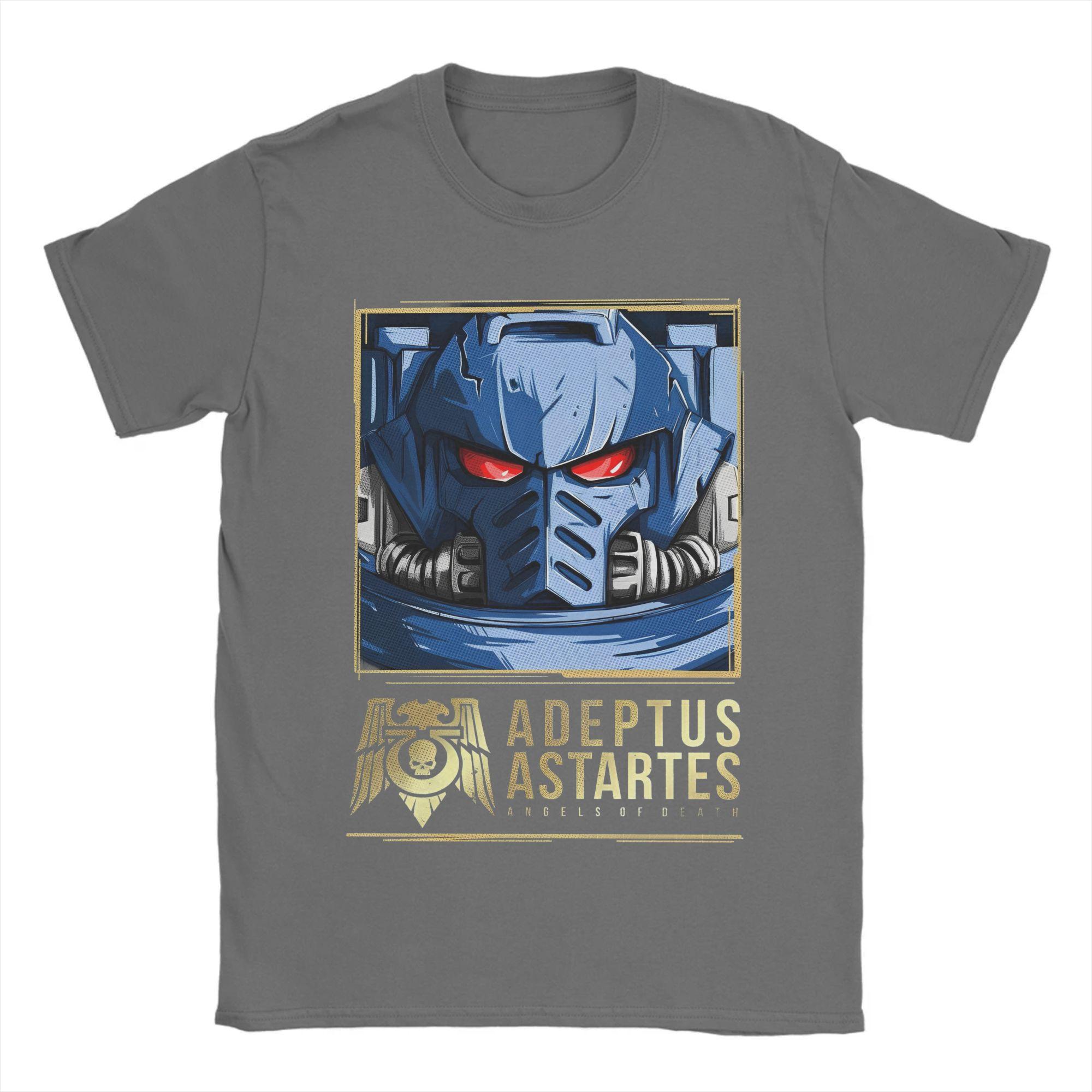 

Друкована футболка Adeptus Astartes для чоловіків жінок W-Warhammered Ігрові бавовняні футболки з коротким рукавом XXXXL темно-сірий