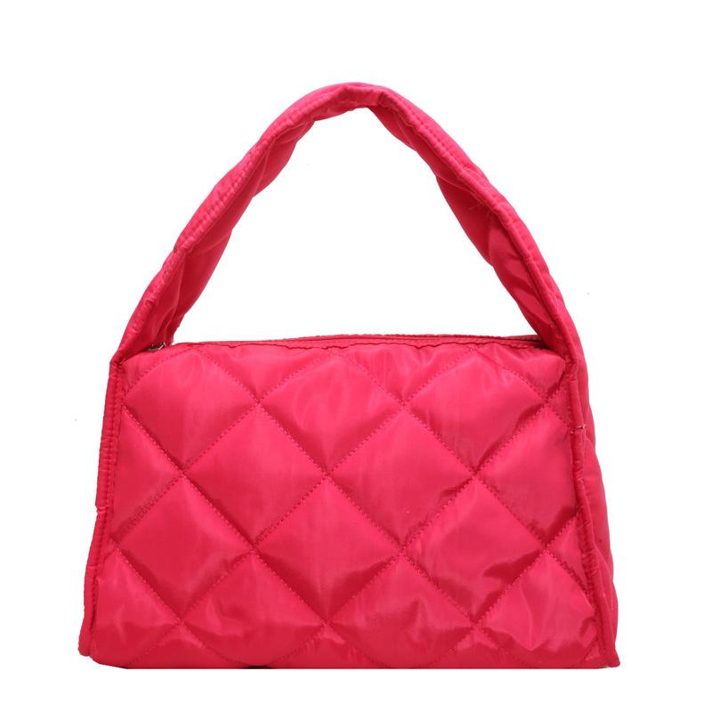 2025 neuer Diamantstickgarn einfarbig Winter lässig leicht große Kapazität Schulter Achsel tragbar kleine quadratische Tasche Frauen