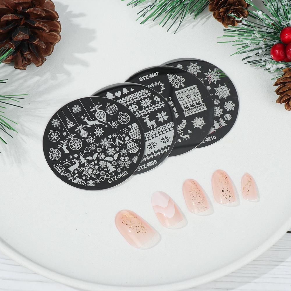 Tools Snowflake Christmas Nail Stamping Plates Polish Templates Stencils Molds Nail Stamp