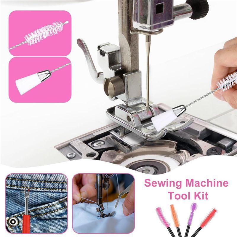 AEE4-16Pcs Sewing Machine Cleaning Kit, Sewing Machine Crevice Cleaning Tools Including Dual-Head Brush Screwdriver