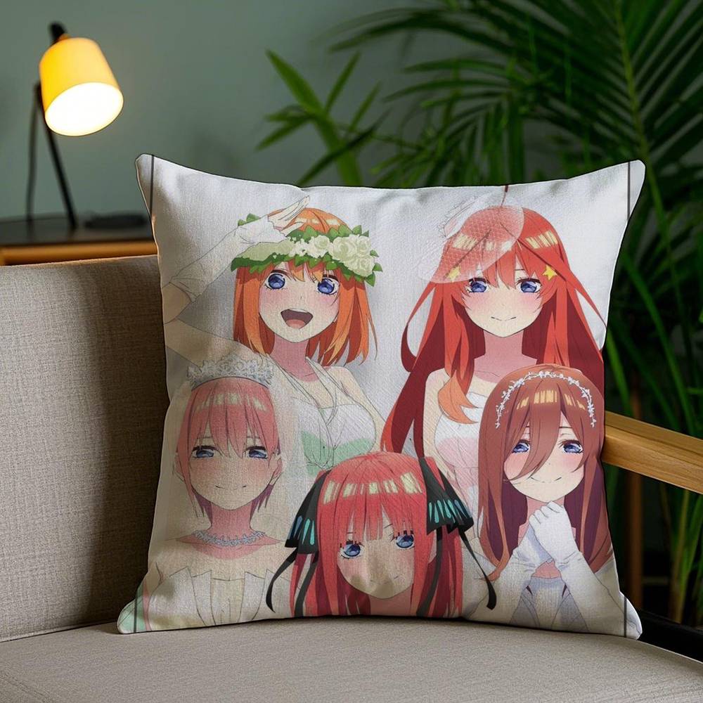 Pillow Case The Q-Quintessential Quintuplets Sofa Short Plush Double-sided HD Printing Room Home Office Gift Cushion Cover