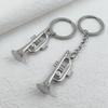 Men's Keychain Metal Horn Pendant Keychains for Unisex Musical Instrument Shape Car Keyring Jewelry Accessories