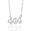 444 Gold Necklace Angel Number Cubic Zirconia Pendant Necklace Dainty Number Couple Jewelry
