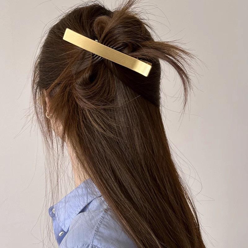 High-Quality Brushed Metal Hairpin, Side Ear Clip, Large Duck Bill Clip, Hairpin, Female One-Word Clip Hair Accessories.