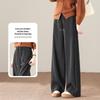Women's Acetate Wool Blend High-Waist Straight-Leg Pants