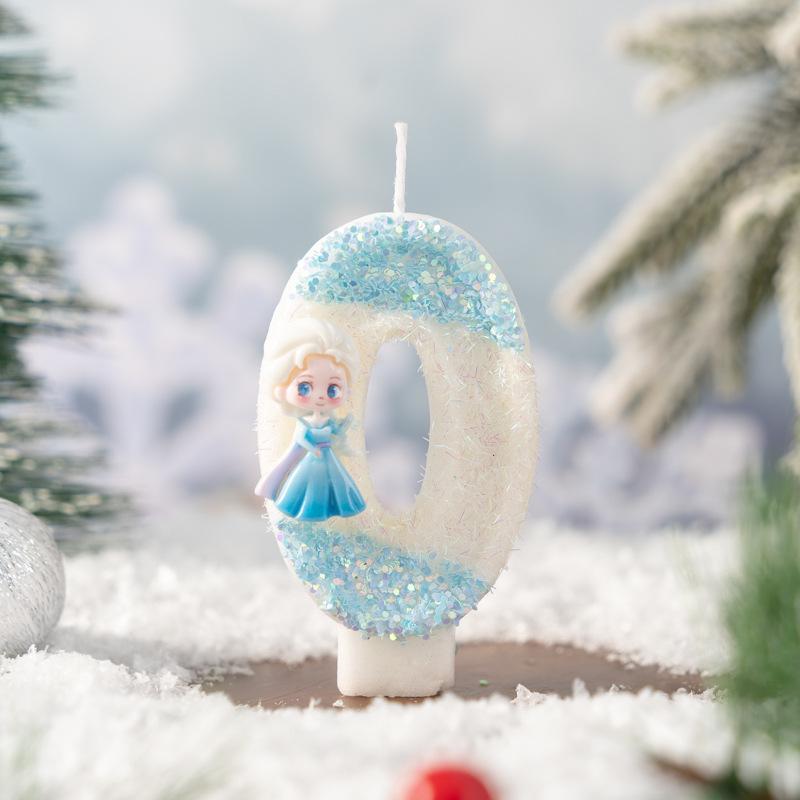 

Cute Cartoon Princess Number Candle 0-9 Christmas Atmosphere Decorative Crafts 0