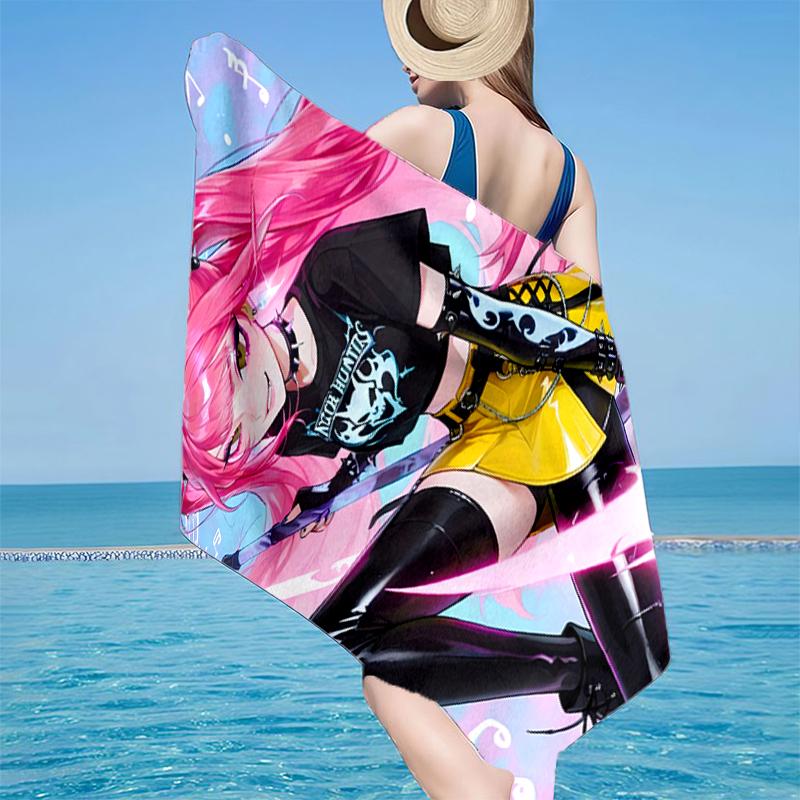 Kpop Cartoon Beach Towel, Super Soft Microfiber, Gift for Her/Him, Birthday, for Pool, Beach, Travel, Home Decor Fan Gifts