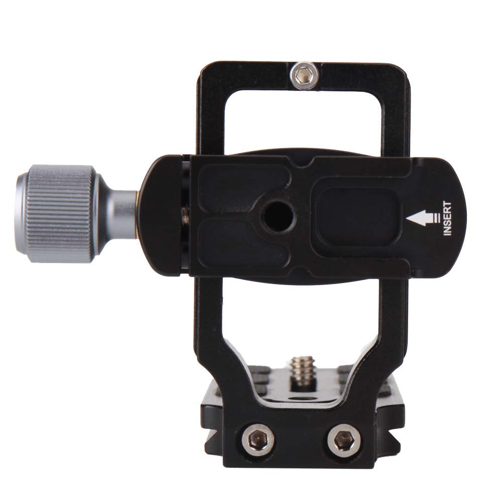 Universal Aluminum Hot Shoe Mount Adapter and for Professional Camera Arca-Swiss Clamp, 1/4" Screw, Quick-release L-plate L-brackets