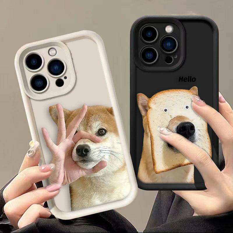 Funny Cute Animal Dog Phone Case For Iphone Apple 17 AIR 16 16E 11 12 13 14 15 XR Plus Pro Max Silicone Case Funda Shell Cover