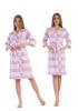 Women's Cotton Tie-Waist Comfortable Robe with Pockets Stripes Vienetta M