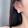 Zhao Lusi-Style Elegant Pearl Flower Stud Earrings for Women - Trendy, Simple, and Luxurious Fashion Accessory