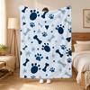 Dog Paw Prints Dog Pattern Throw 240g Flannel Blanket, Suitable for Sofas, Beds, Offices, Exquisite Gift Blankets