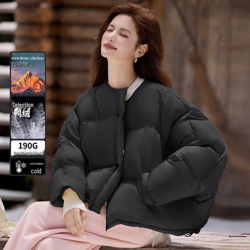 White Deer Language Women's 3-Proof Duck Down Short Puffer Jacket