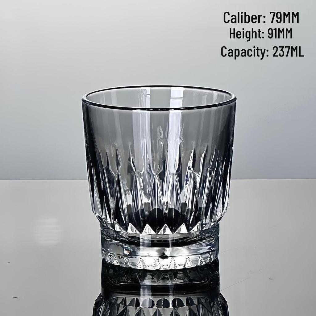 Vintage Vertical Stripes Glass Cup for Whiskey, Water, and Iced Lattes