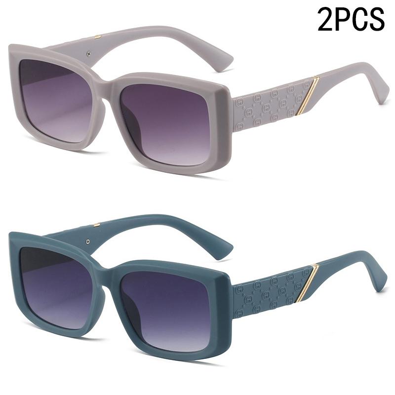 

2/6 шт. Солнцезащитные очки для женщин Модные Квадратные солнцезащитные очки с большой оправой Высококлассные Защищающие от ультрафиолета Солнцезащитные очки для уличной фотографии 3205