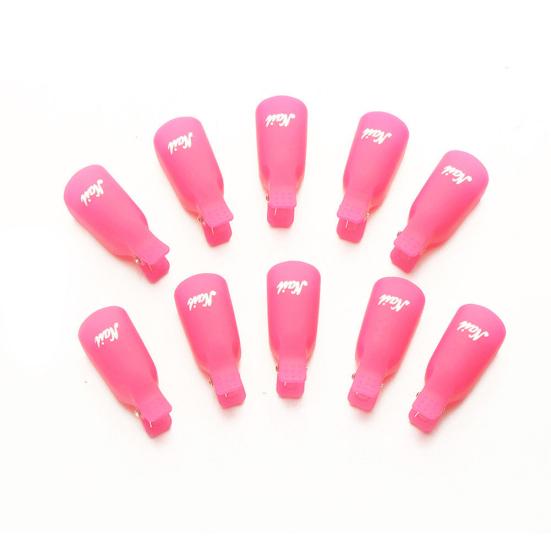 10Pcs Plastic Nail Art Soak Off Cap Clips UV Gel Polish Remover Manicure Tool