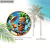 2D Flat Hanging Decorative Signs,interior Wall or Door Decoration,garden Dec.,the Pattern Is Wooden Statue Beach Style,a Housewarming Gift for Friends