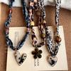 Maillard Bead Leopard Print Scarf Necklace, Fashionable and Versatile Necklace