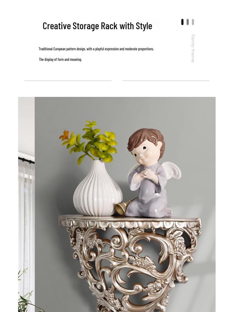 European Creative Resin Wall Shelf – Decorative Hanging Ornament for Home