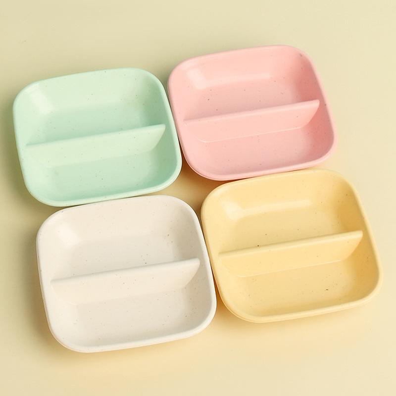 Creative Double-Compartment Seasoning Dish for Home Kitchens