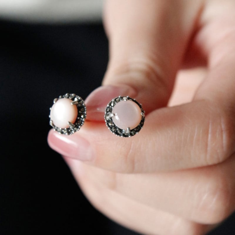 

J.Lauren Pink Moonstone Silver Earrings Bn0517 single type