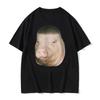 Perücke Schwein Farbverlauf Kurzhaarschnitt Lustige Frisur Emoji T-Shirt, Retro Damen Humorvolles T-Shirt Sommer Streetwear Grafik T-Shirts Y2K