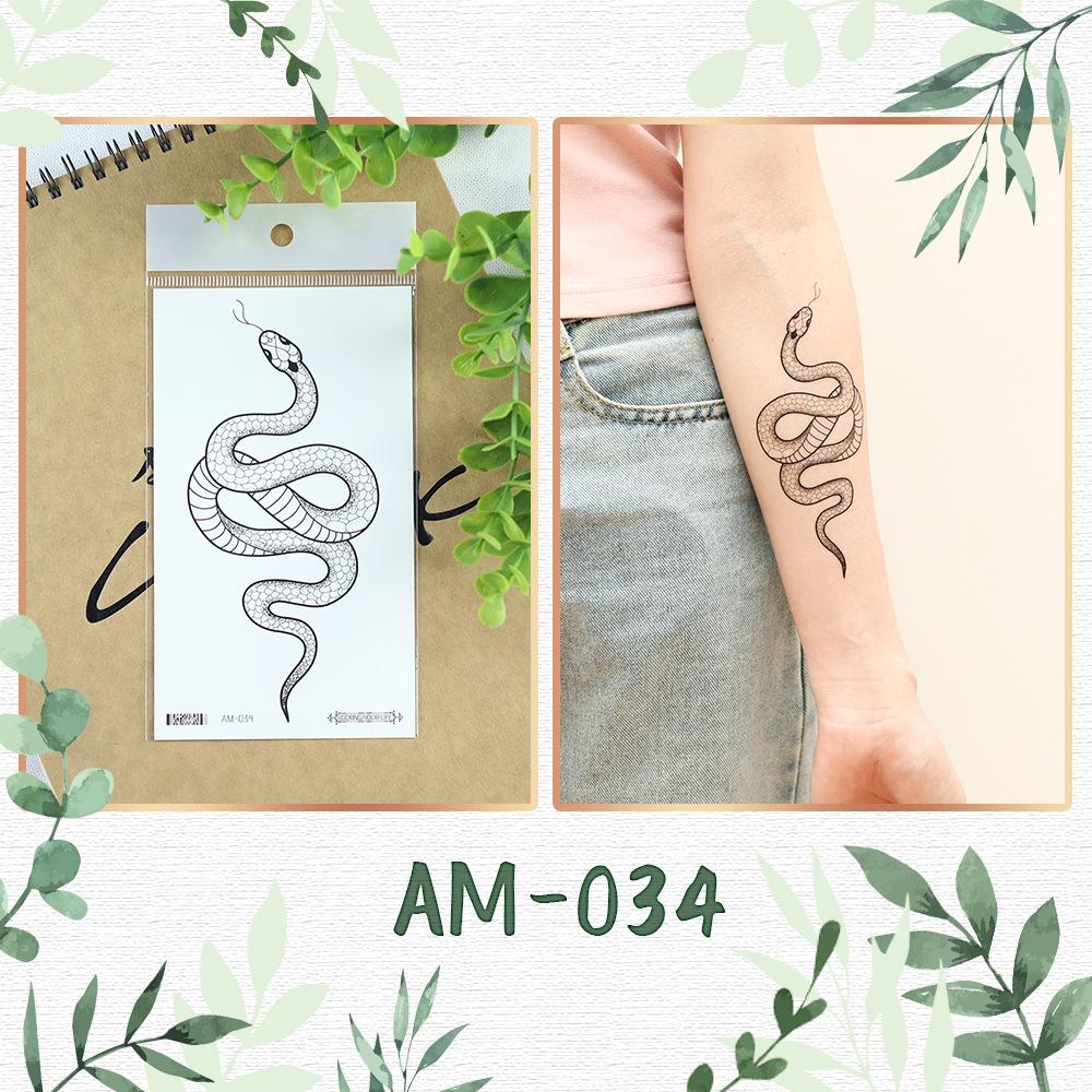 „Autocolante Tatuaj Temporar Șarpe cu Flori la Modă, Rezistente la Apă, pentru Bărbați și Femei - Design Cool, la Modă pentru Braț”