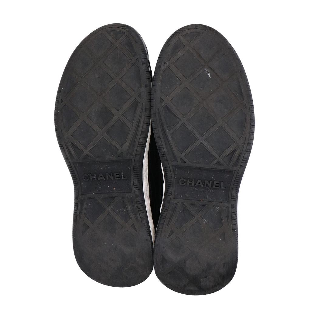 Chanel [Excellent Condition] G45331 CC Logos Suede X Leather Sneakers Shoes 37 blackUsed