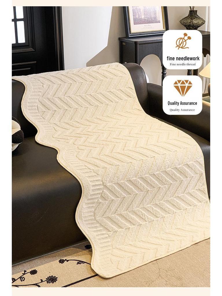 Plush Winter Non-slip Sofa Cushion Cover - Modern Minimalist Design for Living Room