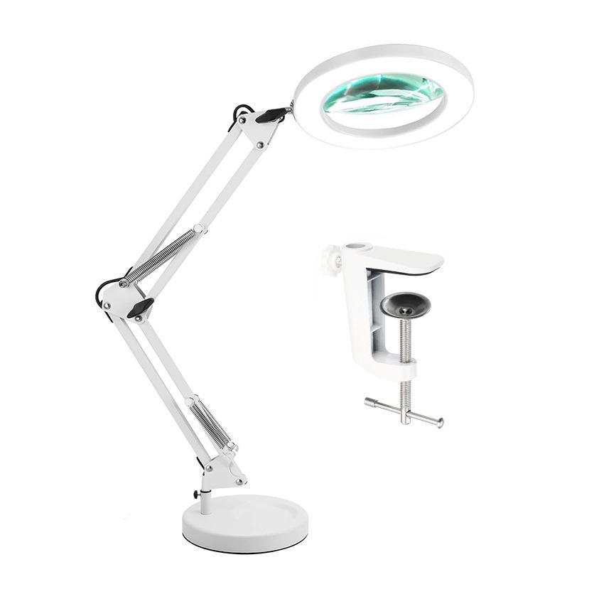 LED Magnifying Desk Lamp for Welding, Tattooing, Nail Care, and Eye Protection