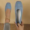 Women Flats New Comfortable Knit Ballet Flat Shoes for Women Casual Slip On Shallow Loafers Shoes Plus Size Office Boat Shoes