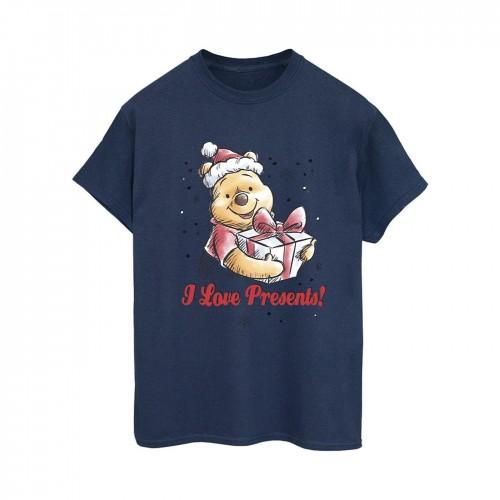 Disney Womens/Ladies Winnie The Pooh Love Presents Cotton Boyfriend T-Shirt