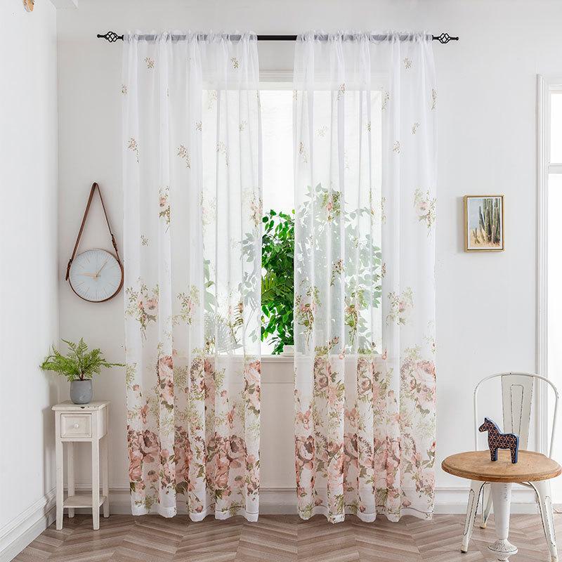 2026 Curtains, Gauze Curtains, Bedroom Translucent Decorative Curtains, Pole Piercing Sheer Curtain