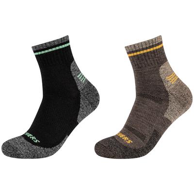2PPK Men Trail Wool Quarter Socks, Mens Grey Socks
