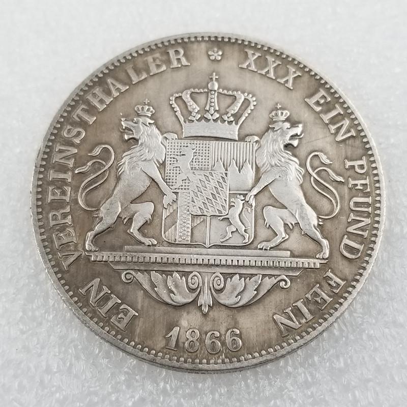 Antique 1866 German Brass Craftsmanship Commemorative Silver Dollar Coin #1556