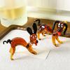 Mini Cani da Collezione in Vetro Ornamenti per Cani Soffiati a Mano Statue di Animali in Finto Cristallo per Decorazione Scaffale Ufficio Scrivania Casa